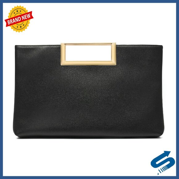PU Leather Envelope Clutch with Detachable Strap, Formal Evening Purse